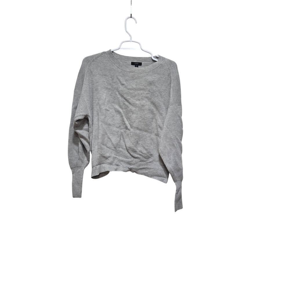 J.Crew Wool Blend Balloon Sleeve Sweater Gray Relaxed Fit Women’s Small